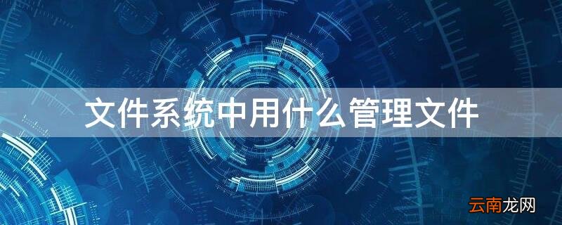 文件系统中用什么管理文件 文件系统中用什么管理文件夹