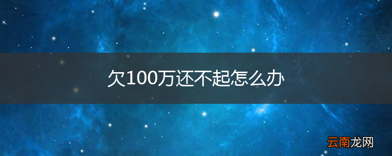 欠100万还不起怎么办