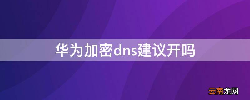 华为加密dns建议开吗 华为加密dns有必要开吗