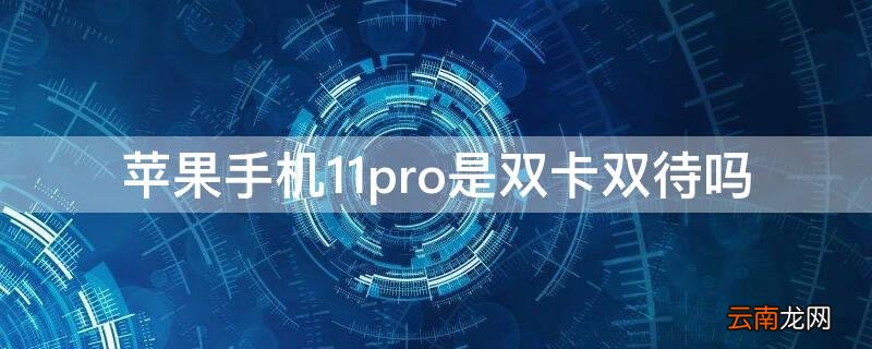 iPhone手机11pro是双卡双待吗 iphone 11pro是不是双卡双待