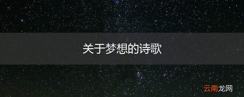 关于梦想的诗歌