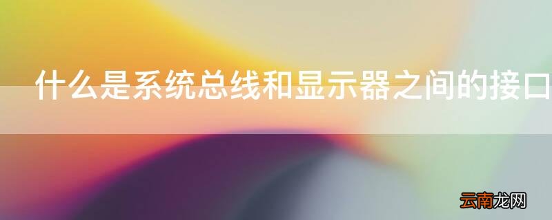什么是系统总线和显示器之间的接口