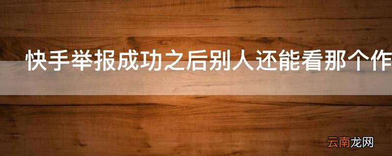 快手举报成功之后别人还能看那个作品吗