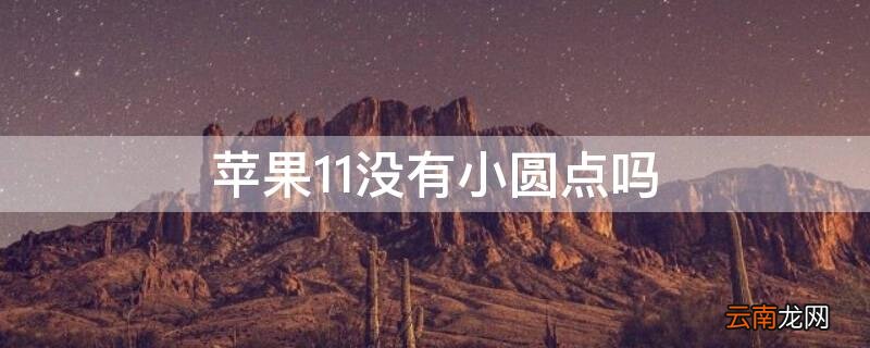 iPhone11没有小圆点吗 iphone11怎么没有小圆点