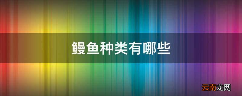 鳗鱼种类有哪些
