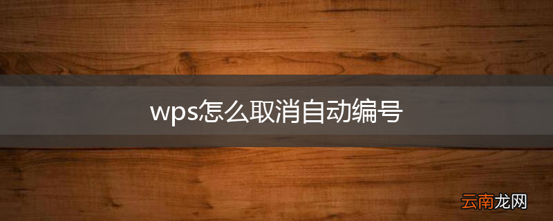 wps怎么取消自动编号