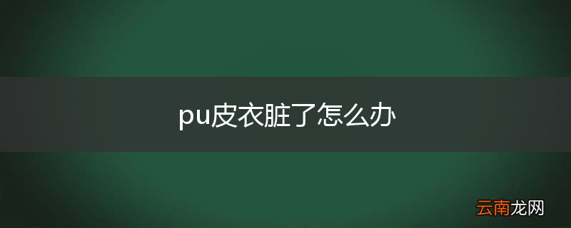 pu皮衣脏了怎么办