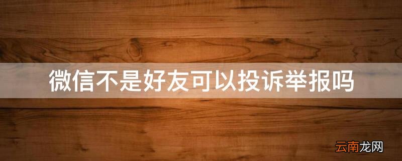 微信不是好友如何投诉举报 微信不是好友可以投诉举报吗