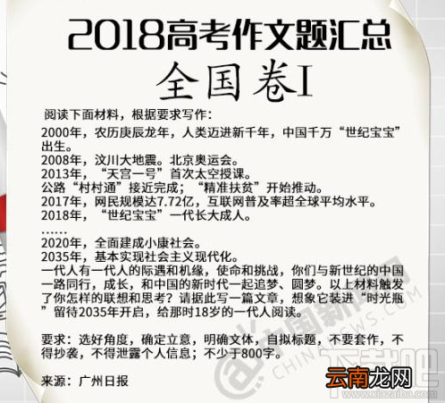 2018年全国各地高考语文作文题目汇总一览