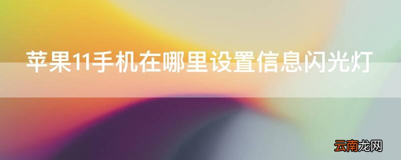 iPhone11手机在哪里设置信息闪光灯 iphone11手机信息闪光灯怎么设置