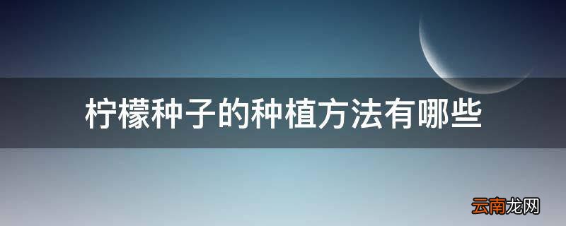 柠檬种子的种植方法有哪些