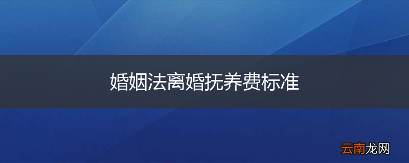 婚姻法离婚抚养费标准