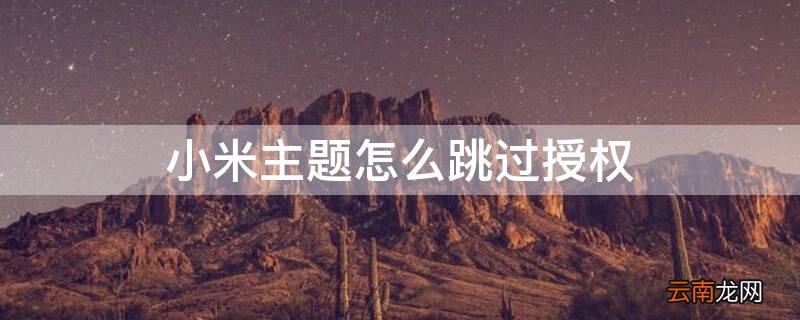 小米主题怎么跳过授权管理 小米主题怎么跳过授权
