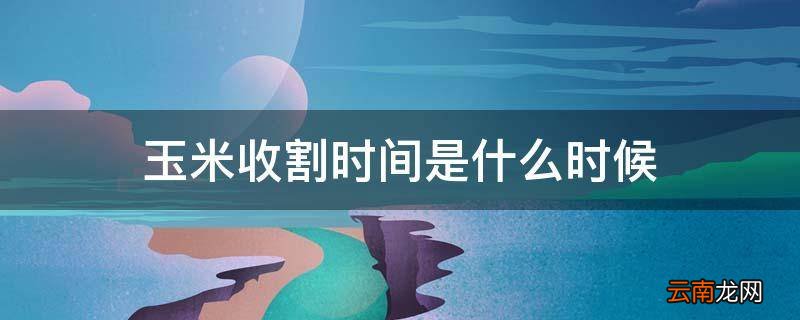 玉米收割时间是什么时候