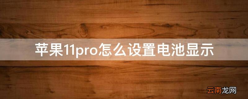 iPhone11pro怎么设置电池显示 iphone11怎么调电池显示