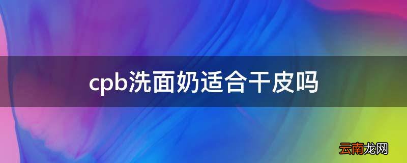 cpb洗面奶适合干皮吗