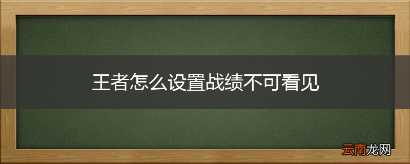 王者怎么设置战绩不可看见