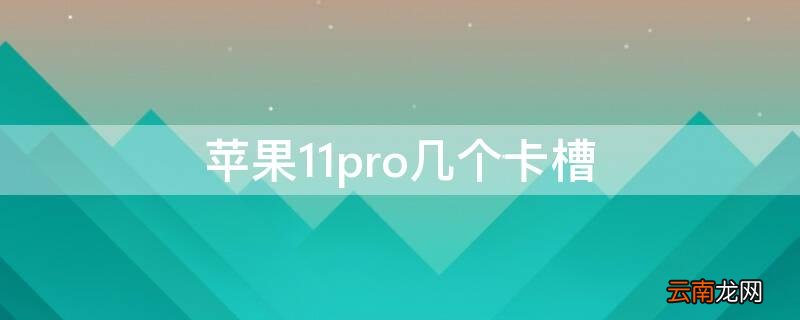 iPhone12pro几个卡槽 iPhone11pro几个卡槽
