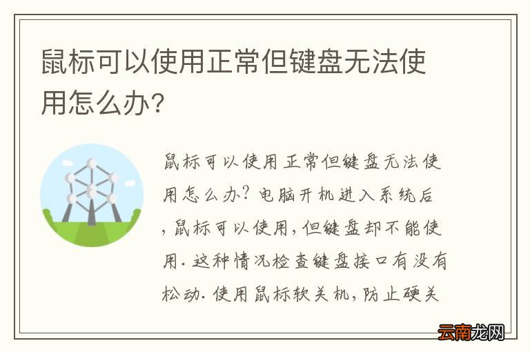 鼠标可以使用正常但键盘无法使用怎么办?