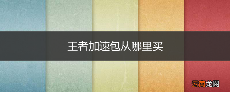 王者加速包从哪里买