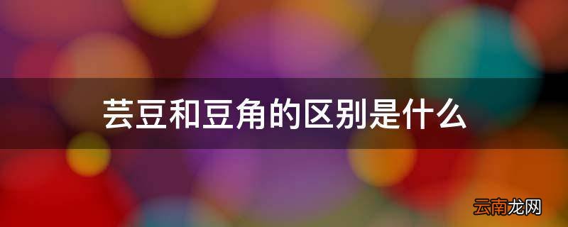 芸豆和豆角的区别是什么