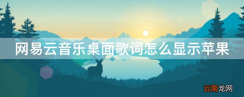 网易云音乐桌面歌词怎么显示手机 网易云音乐桌面歌词怎么显示iPhone