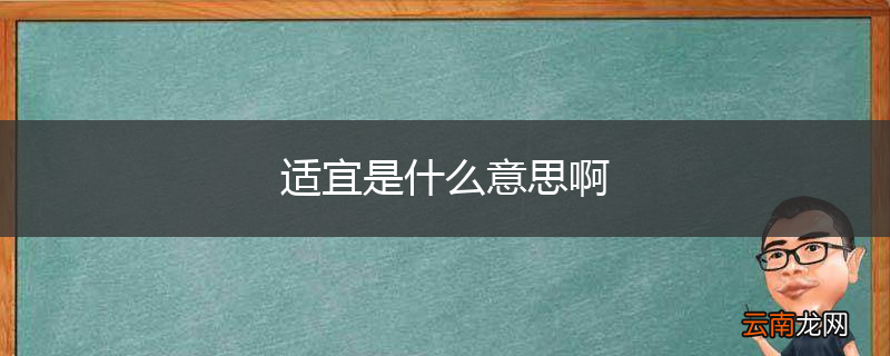 适宜是什么意思啊