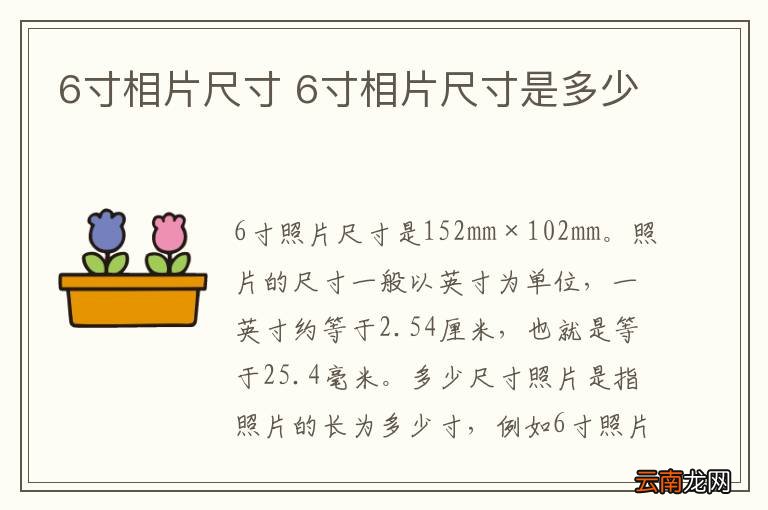 6寸相片尺寸 6寸相片尺寸是多少