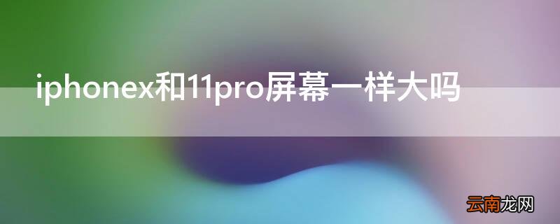 iPhonex和11pro屏幕一样大吗 iphone11pro和iphonexs屏幕一样大吗