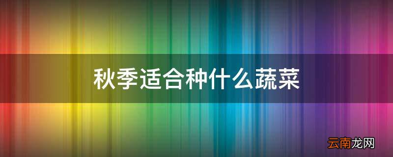 秋季适合种什么蔬菜