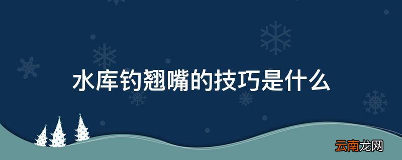 水库钓翘嘴的技巧是什么