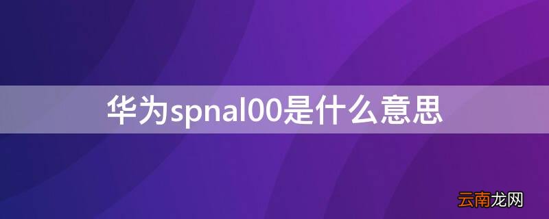 spnal00华为什么型号多少钱 华为spnal00是什么意思