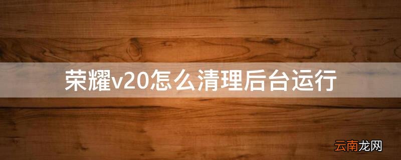 荣耀v20怎么清除运行程序 荣耀v20怎么清理后台运行