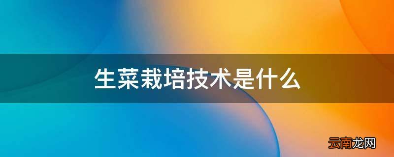生菜栽培技术是什么