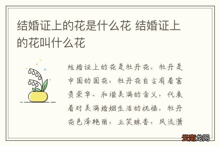 结婚证上的花是什么花 结婚证上的花叫什么花