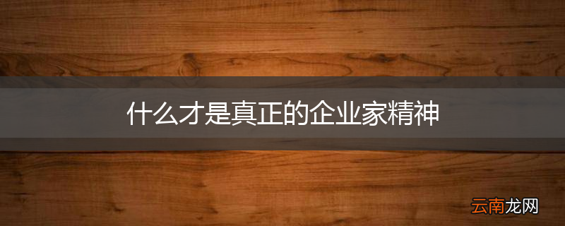 什么才是真正的企业家精神