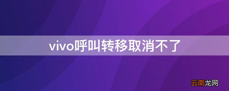vivo呼叫转移取消不了 vivo手机呼叫转移取消不了