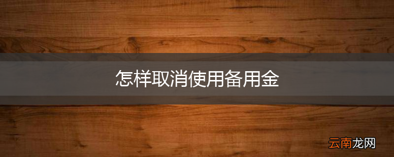 怎样取消使用备用金