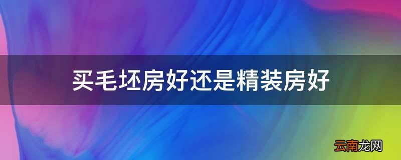 买毛坯房好还是精装房好