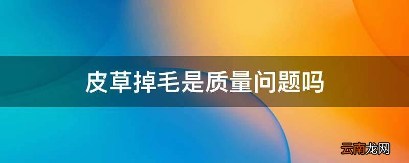 皮草掉毛是质量问题吗