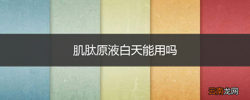 肌肽原液白天能用吗