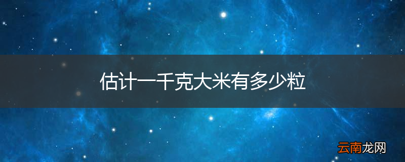 估计一千克大米有多少粒