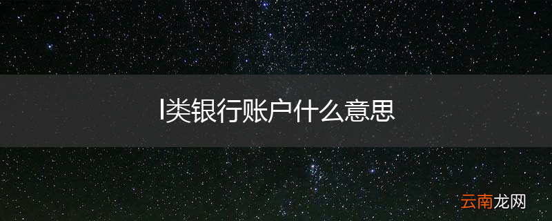 l类银行账户什么意思