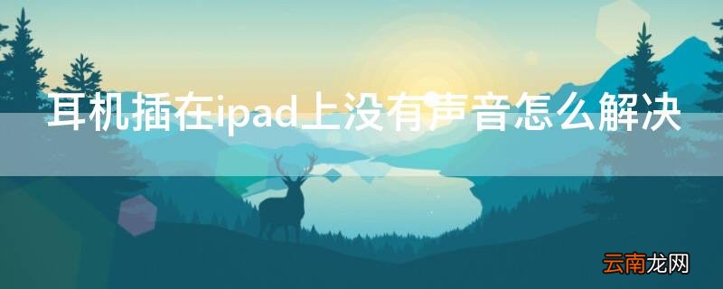 耳机插在ipad上没有声音怎么解决 耳机插在ipad上没有声音怎么解决