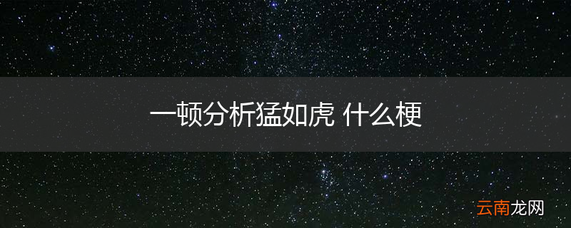 一顿分析猛如虎 什么梗