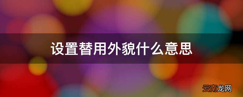 设置替用外貌什么意思