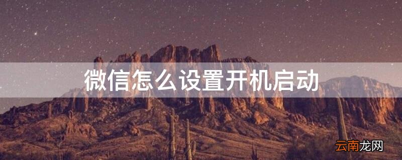 微信怎么设置开机启动 微信设置开机启动为啥都没成功