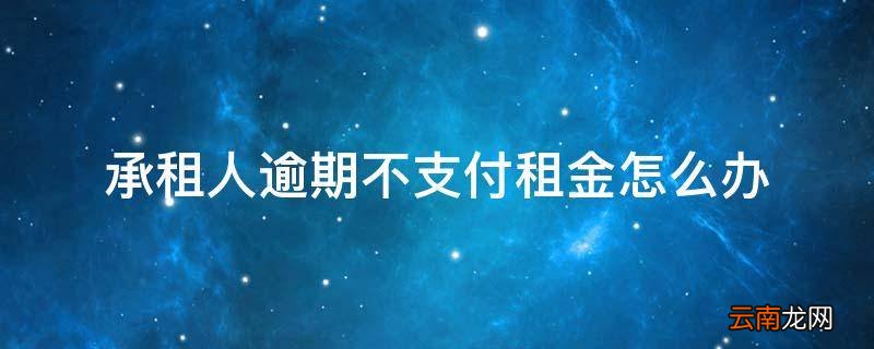 承租人逾期不支付租金怎么办
