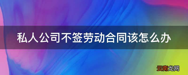 私人公司不签劳动合同该怎么办