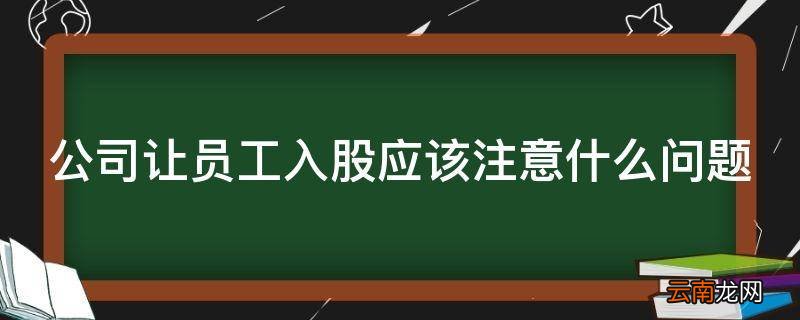 公司让员工入股应该注意什么问题